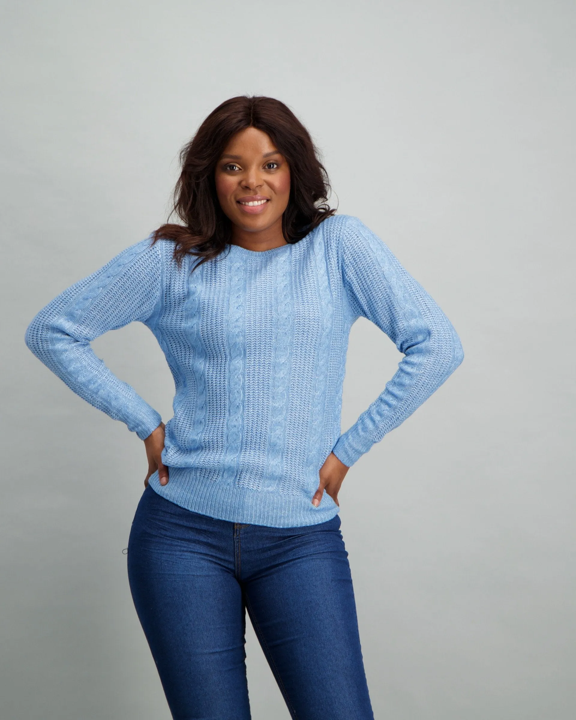 Ladies Spray Dye Pullover - Light Blue