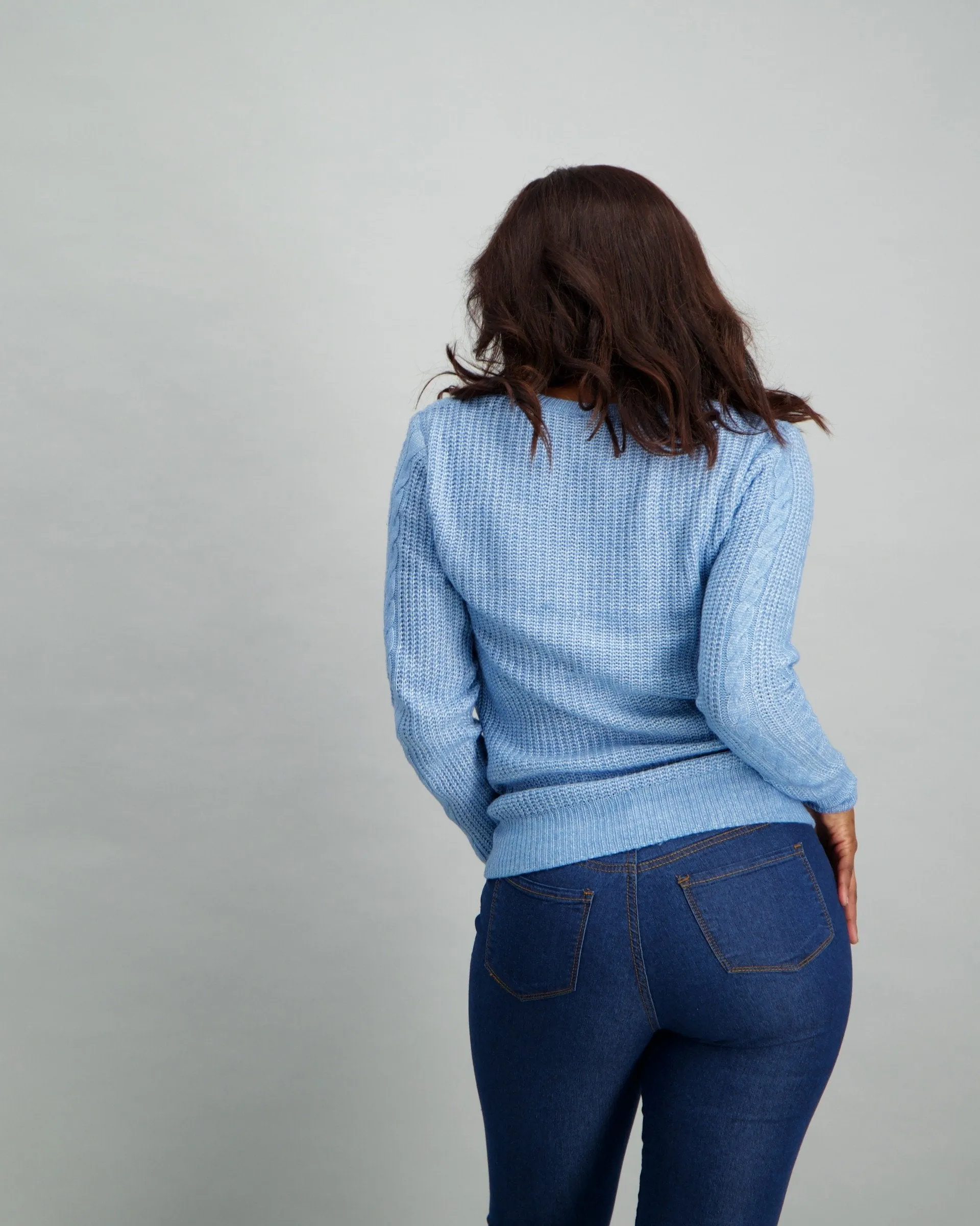 Ladies Spray Dye Pullover - Light Blue