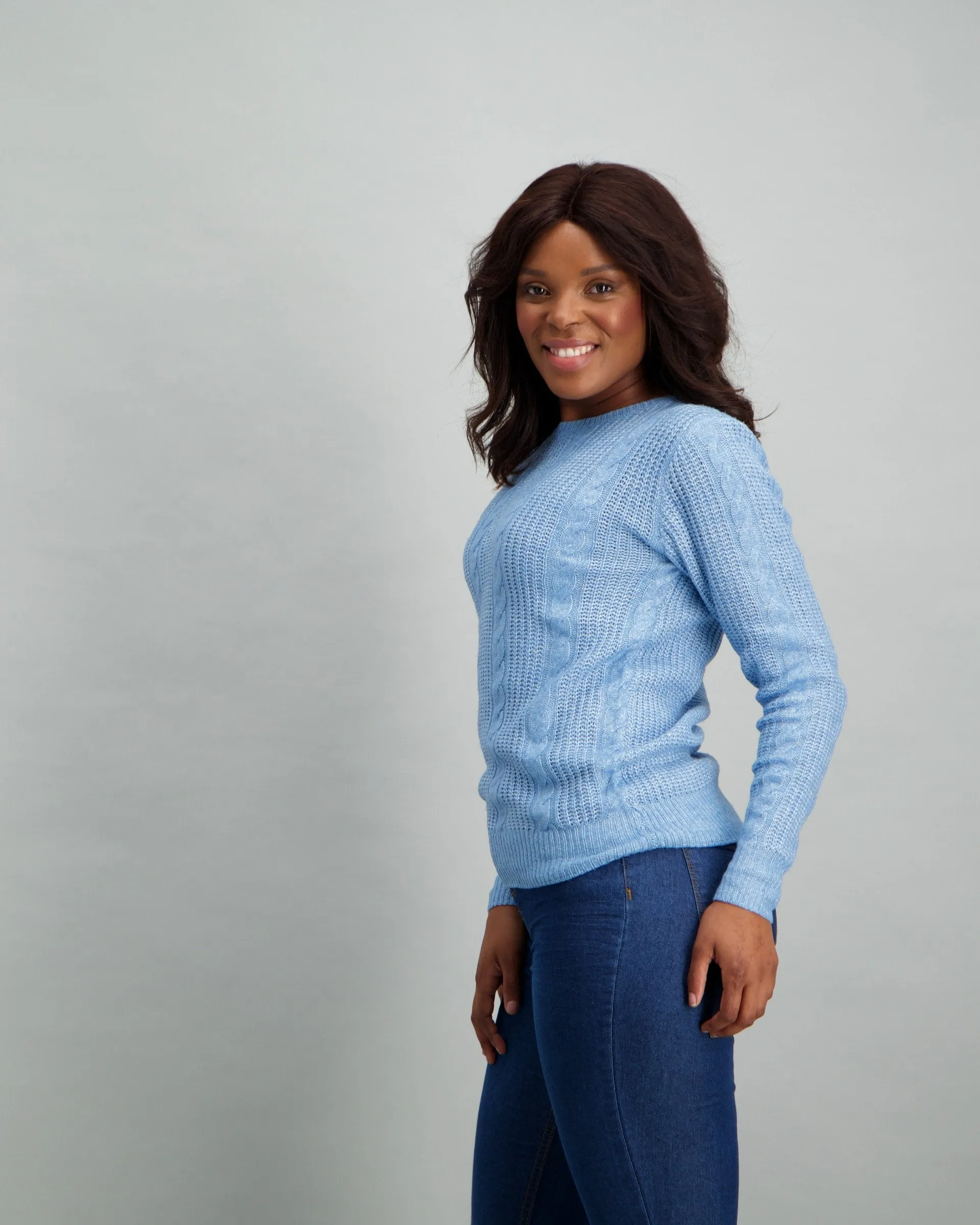 Ladies Spray Dye Pullover - Light Blue