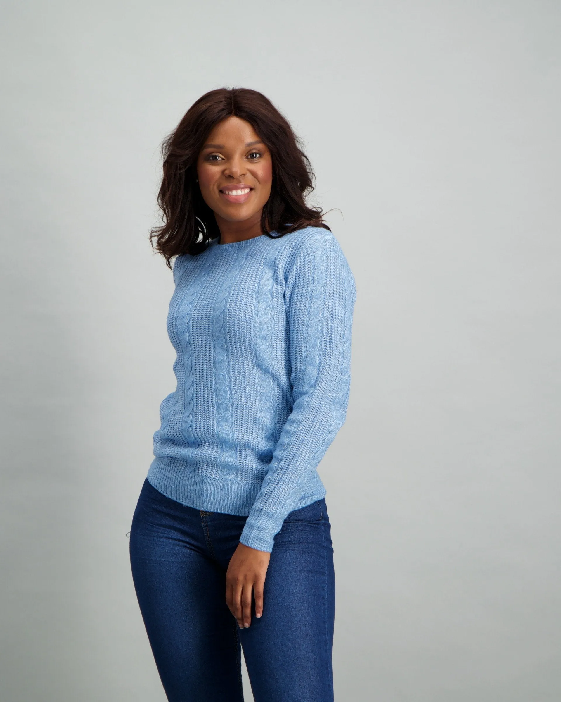 Ladies Spray Dye Pullover - Light Blue