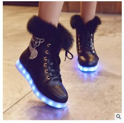 LED Light Fluffy Boots