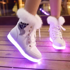 LED Light Fluffy Boots