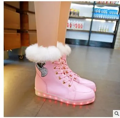 LED Light Fluffy Boots