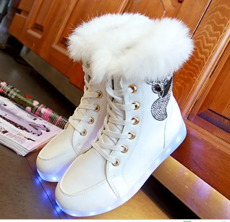 LED Light Fluffy Boots