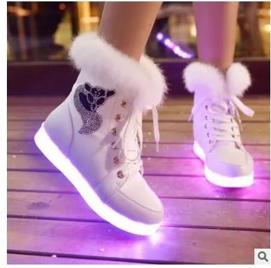 LED Light Fluffy Boots