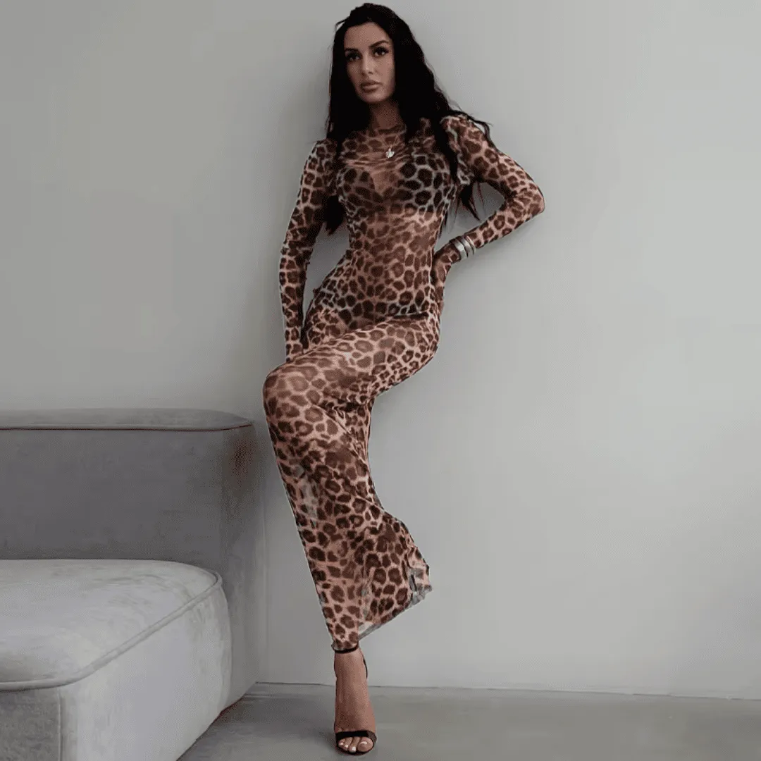 Leopard Print Maxi Dress