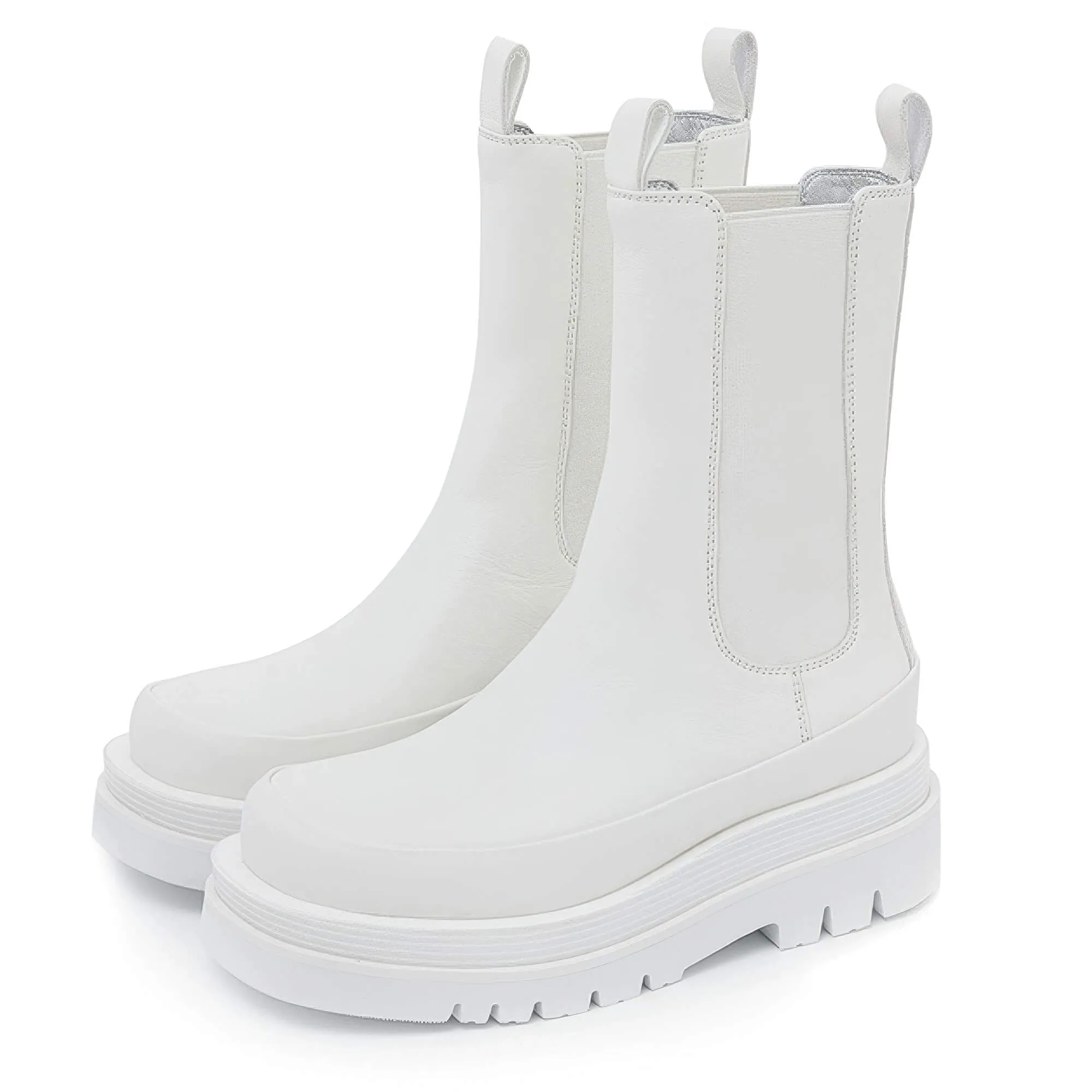 Light Pastel Purple Chelsea Boots Thick Sole