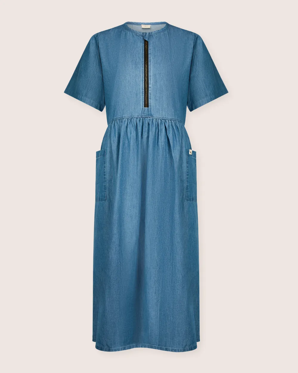 Magda Blue Short Sleeve Midi Dress