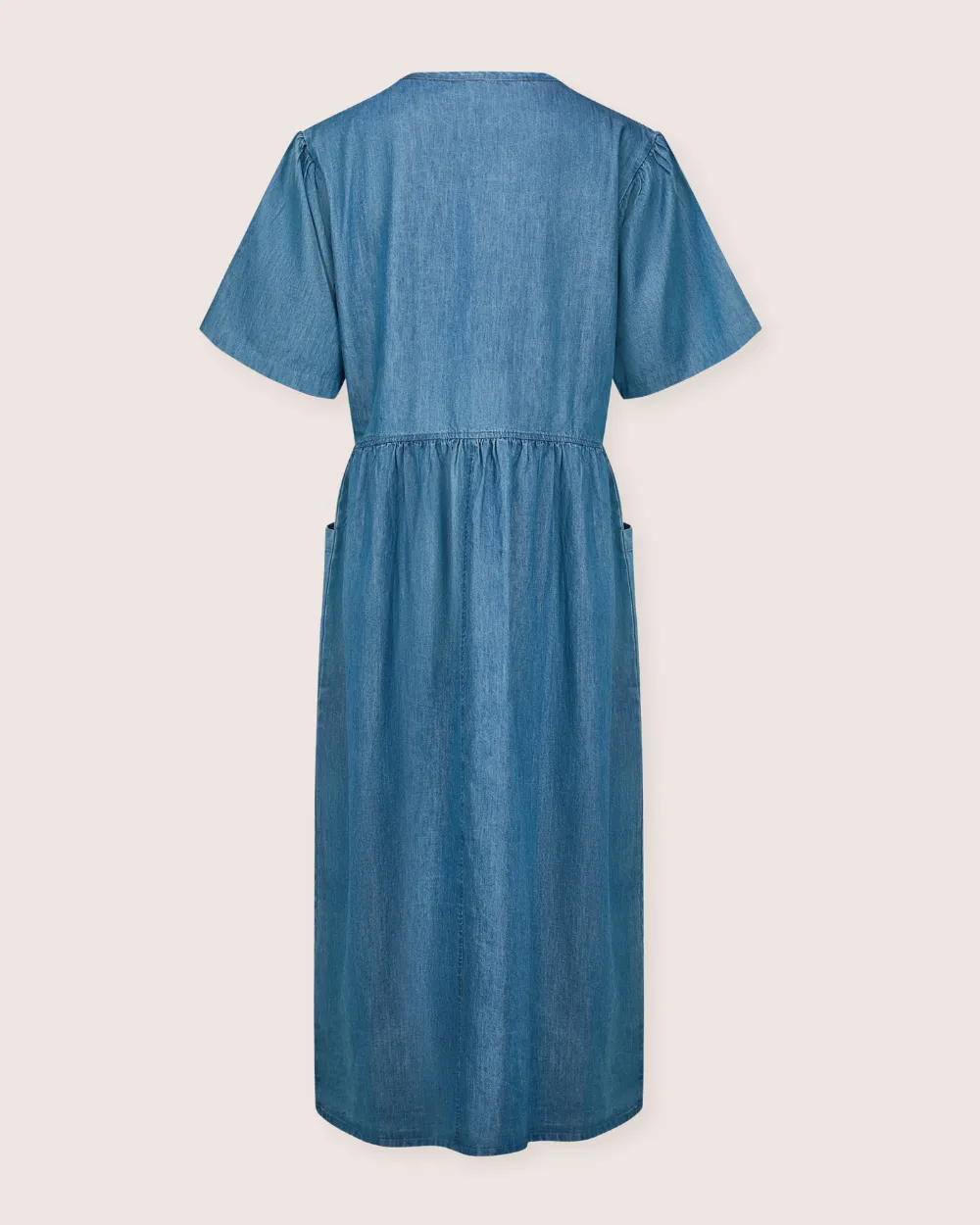 Magda Blue Short Sleeve Midi Dress