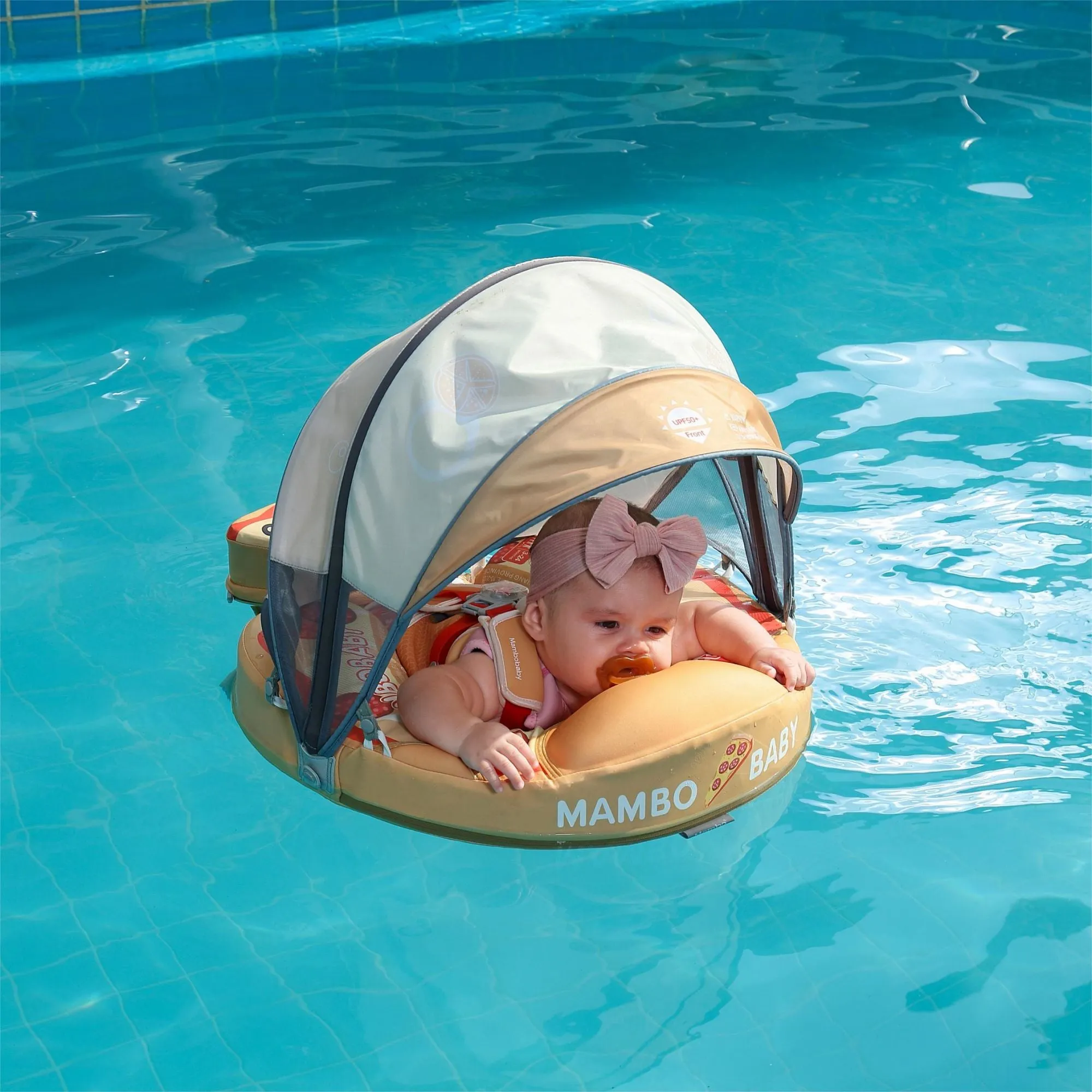 Mambobaby Float with Canopy and Tail Pizza Orange