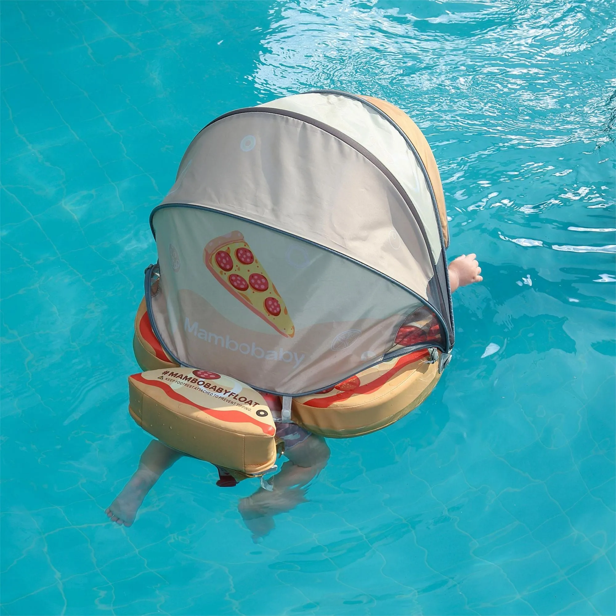 Mambobaby Float with Canopy and Tail Pizza Orange