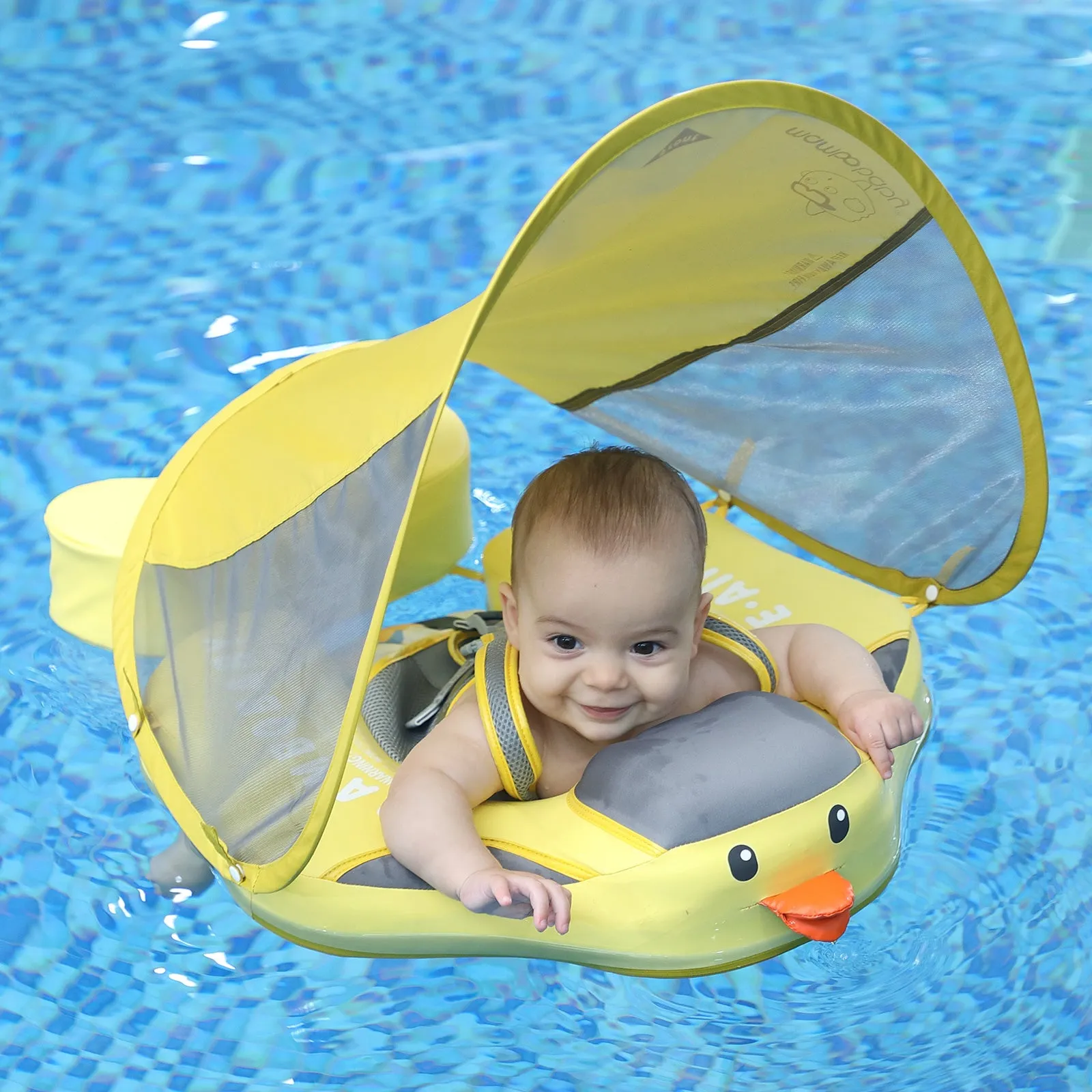 Mambobaby Float with Canopy and Tail Yellow Duck