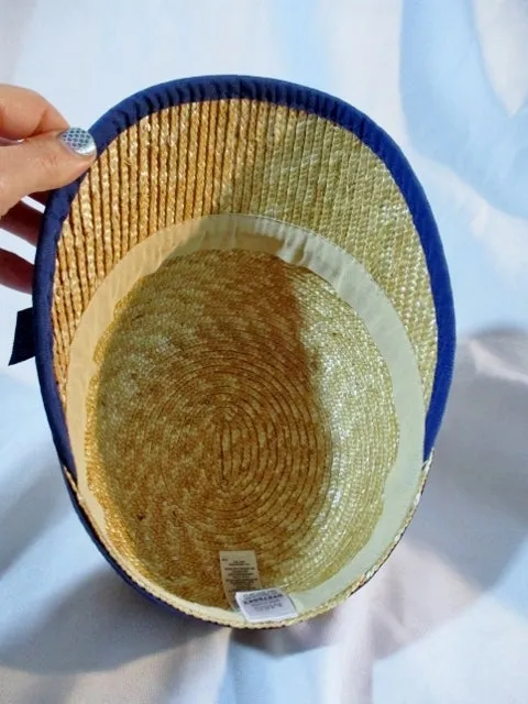 MARKS SPENCER Natural STRAW Sun Hat Railroad Cap OS Woven M&S Womens