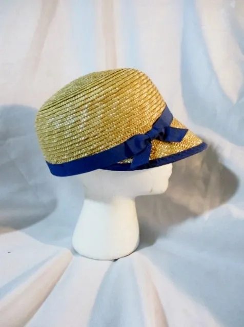 MARKS SPENCER Natural STRAW Sun Hat Railroad Cap OS Woven M&S Womens