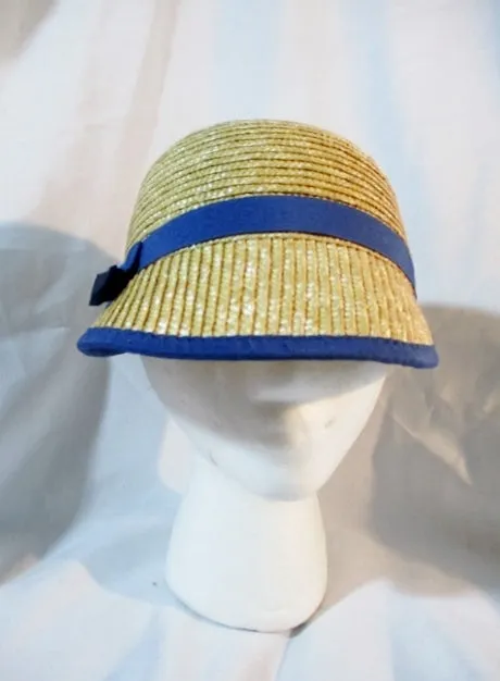 MARKS SPENCER Natural STRAW Sun Hat Railroad Cap OS Woven M&S Womens