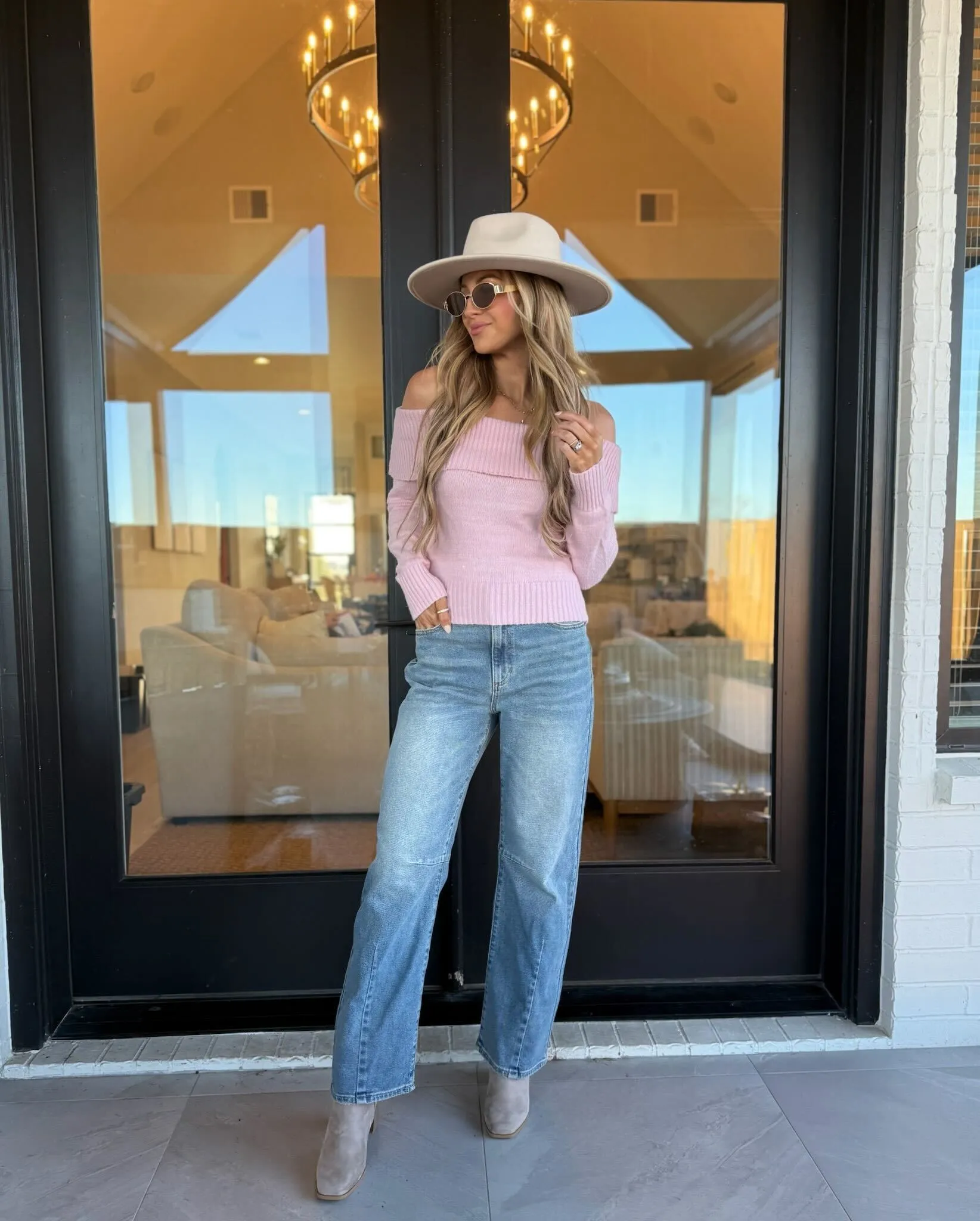 Medium Light Wash Wide Leg Barrel Jeans - FINAL SALE