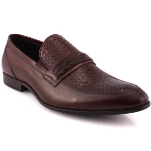 Men “HUDSON” Textured Penny Loafers
