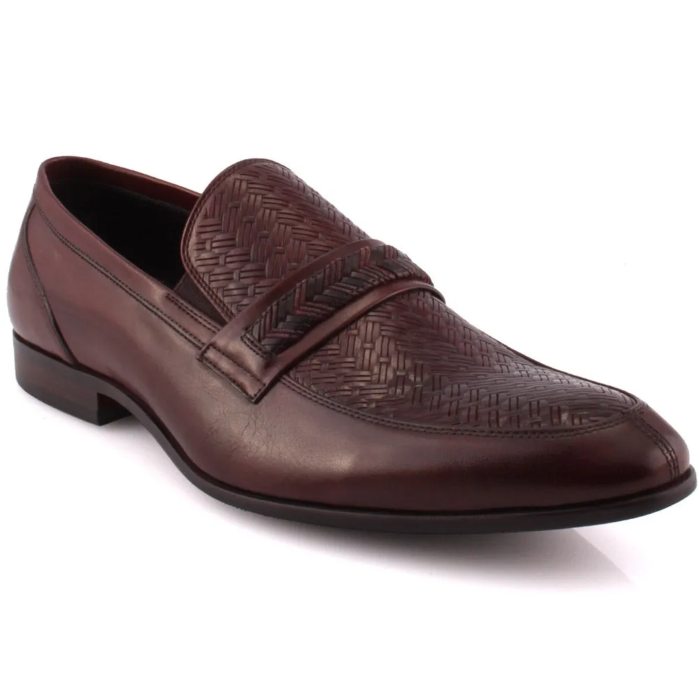 Men “HUDSON” Textured Penny Loafers