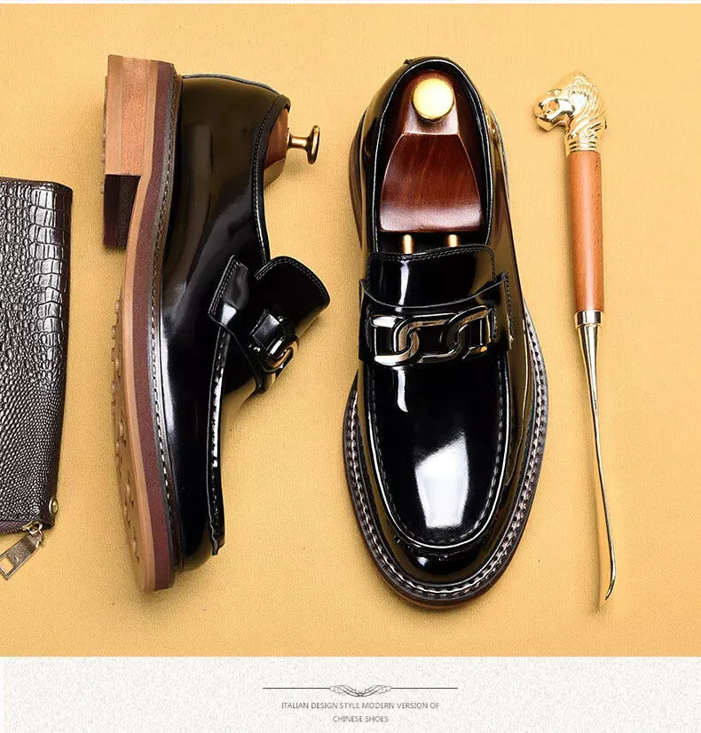Men Loafers Shoes Real Leather Dress Shoes Wedding Casual Business Shoes Slip On