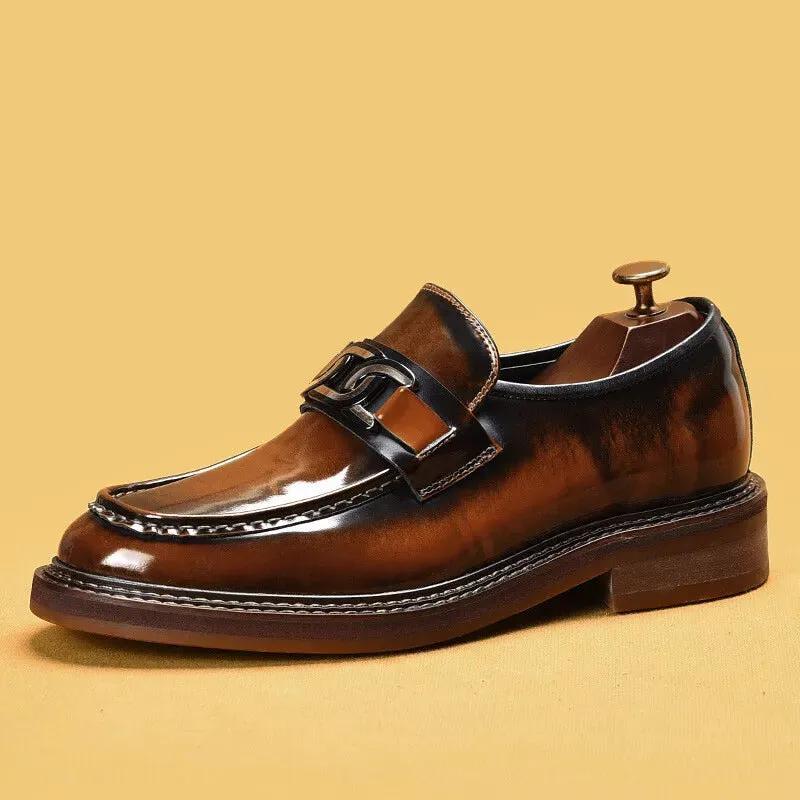 Men Loafers Shoes Real Leather Dress Shoes Wedding Casual Business Shoes Slip On