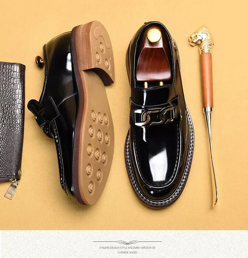Men Loafers Shoes Real Leather Dress Shoes Wedding Casual Business Shoes Slip On