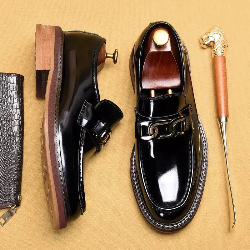 Men Loafers Shoes Real Leather Dress Shoes Wedding Casual Business Shoes Slip On