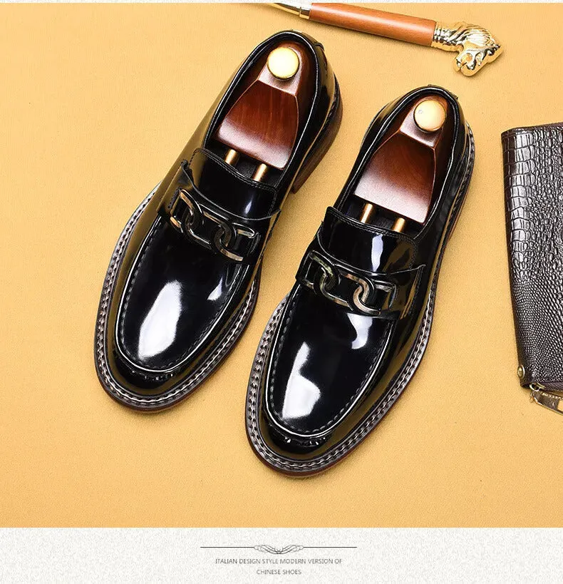 Men Loafers Shoes Real Leather Dress Shoes Wedding Casual Business Shoes Slip On