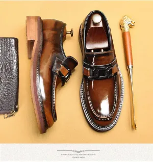 Men Loafers Shoes Real Leather Dress Shoes Wedding Casual Business Shoes Slip On