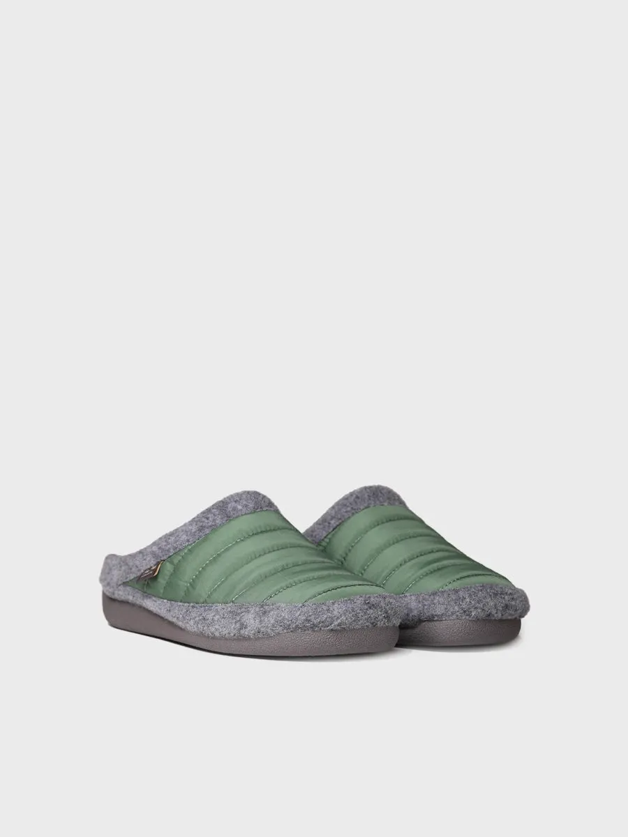 Men's clog-style slipper in felt and padded fabric in Black - NORDI-TK
