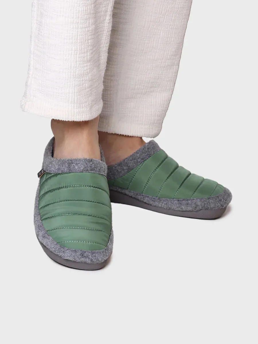 Men's clog-style slipper in felt and padded fabric in Black - NORDI-TK