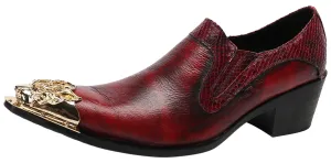 Men's Western Loafers Lion Metal Tip