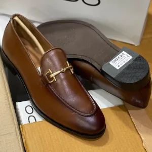Metal Buckle Leather Shoes Gentleman Loafers