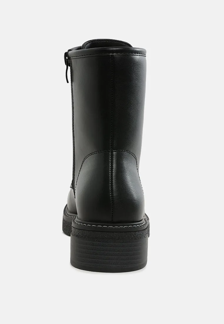 Metallic Texture Lace Up Boots By RUW