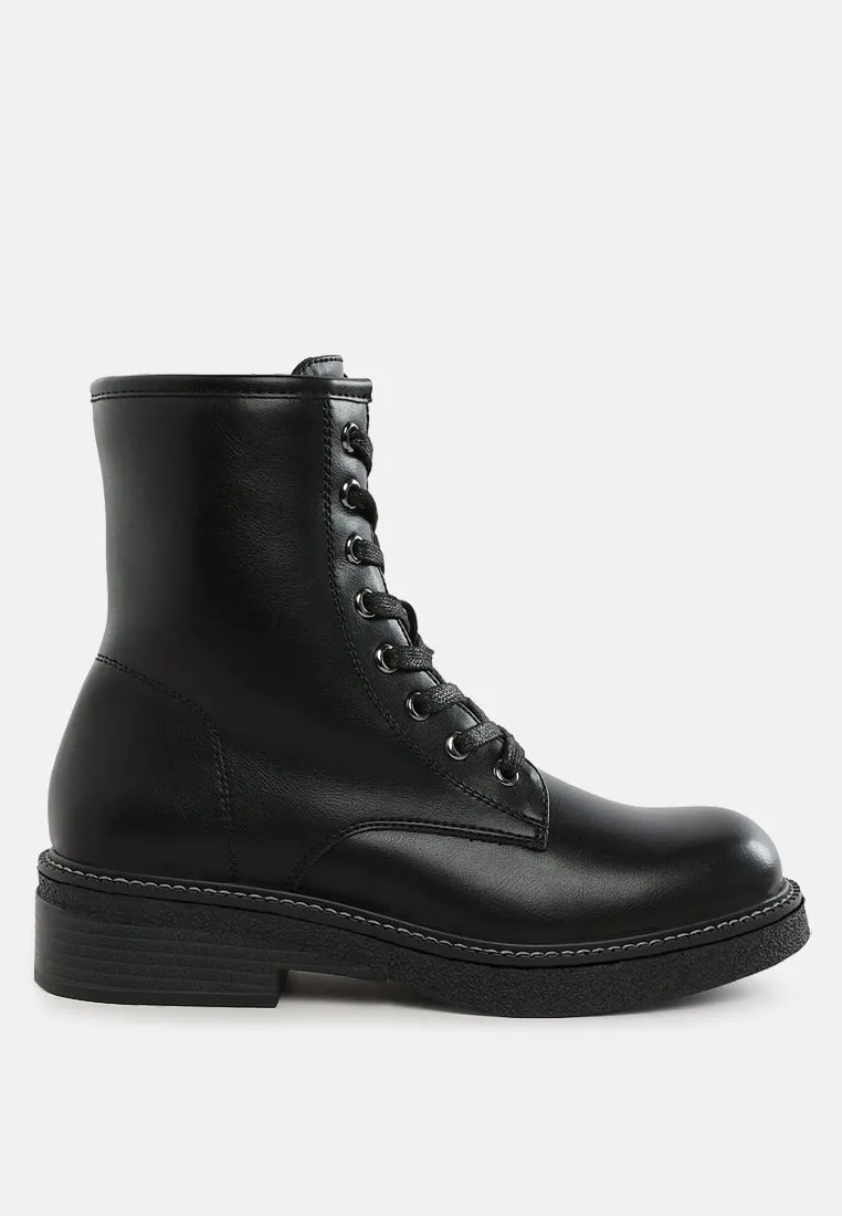 Metallic Texture Lace Up Boots By RUW