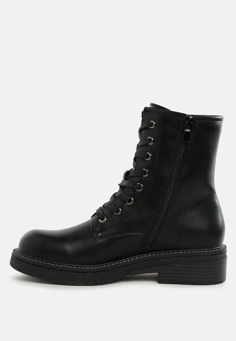 Metallic Texture Lace Up Boots By RUW