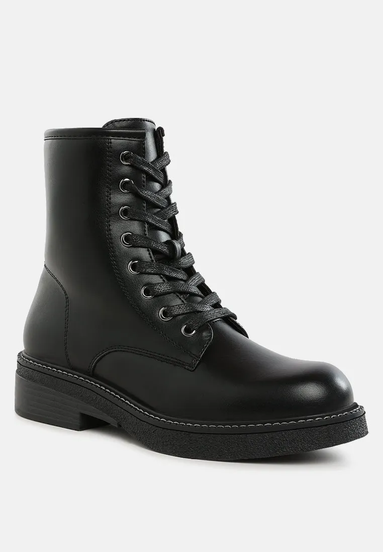 Metallic Texture Lace Up Boots By RUW