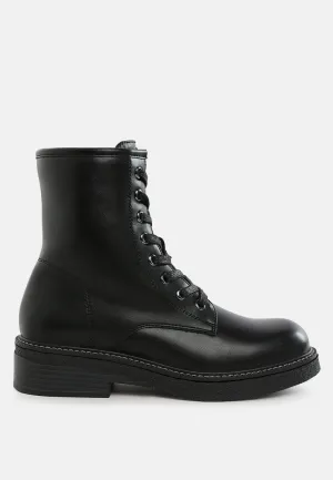 Metallic Texture Lace Up Boots By RUW