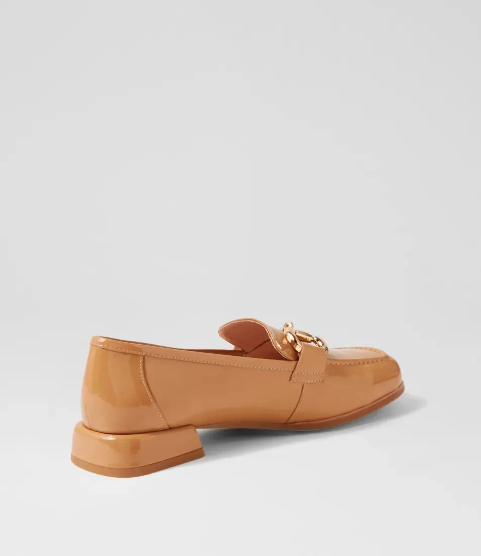 Mollini Clozer Camel Crinkle Patent Loafer