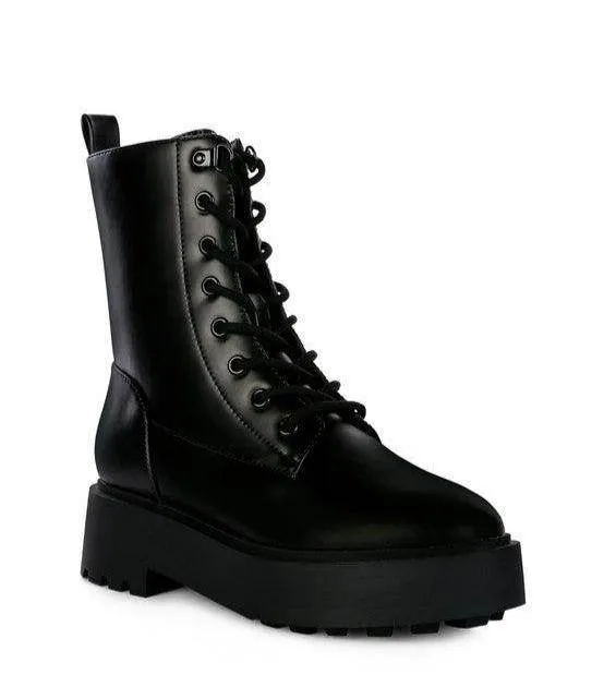 Molsh Faux Leather Ankle Biker Boots