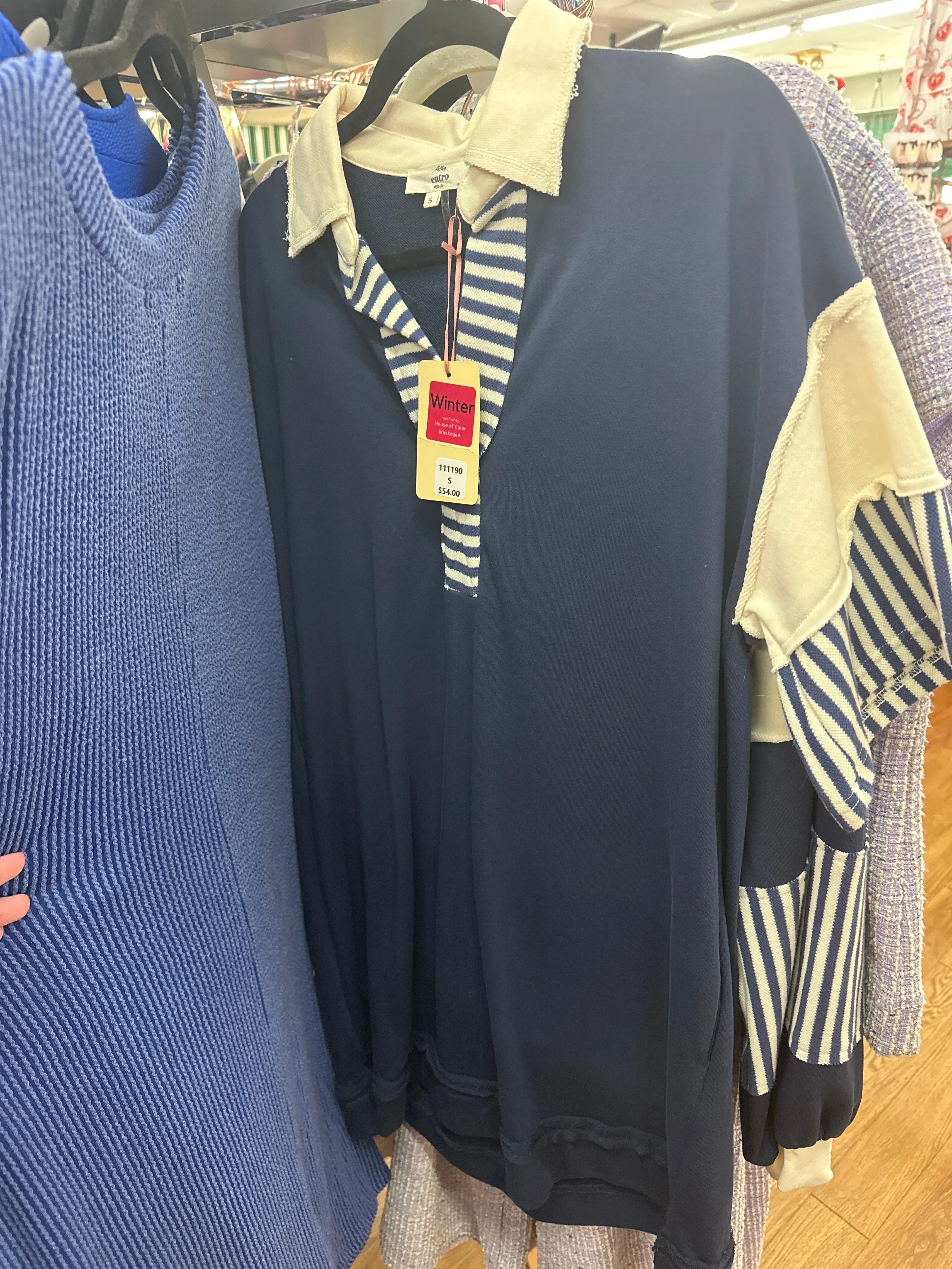 NAVY/WHITE STRIPE POLO SHIRT DRESS