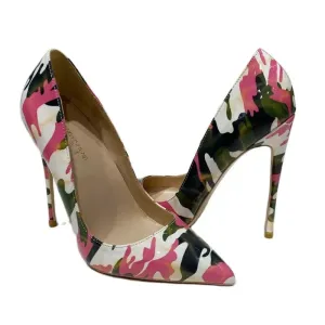 New urban Pink camouflage graffiti shoes high heel women shoes
