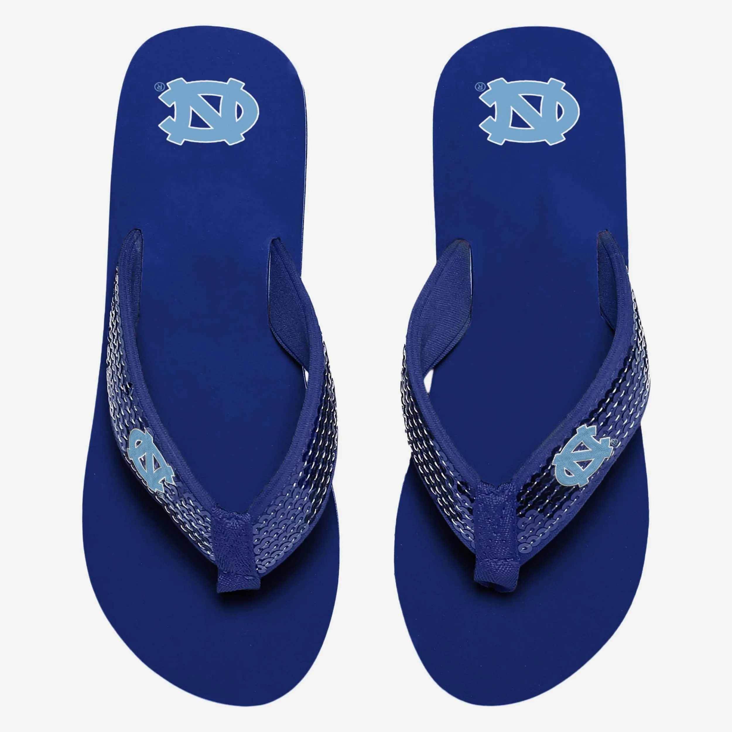 North Carolina Tar Heels Womens Sequin Flip Flop