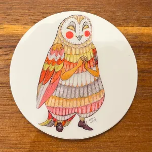 Owl Lady Waterproof Vinyl Sticker