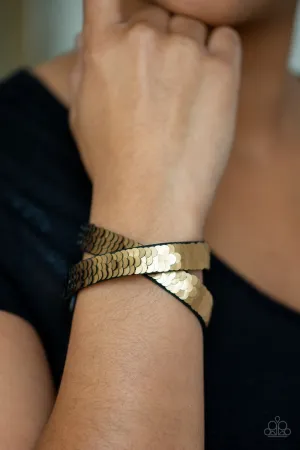Paparazzi - Under The SEQUINS - Gold Bracelet