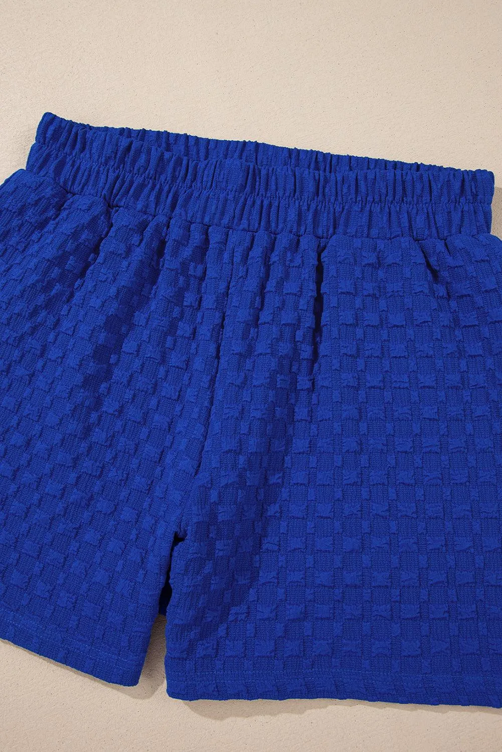 Paula Jacquard Royal Blue Tee and Short Set