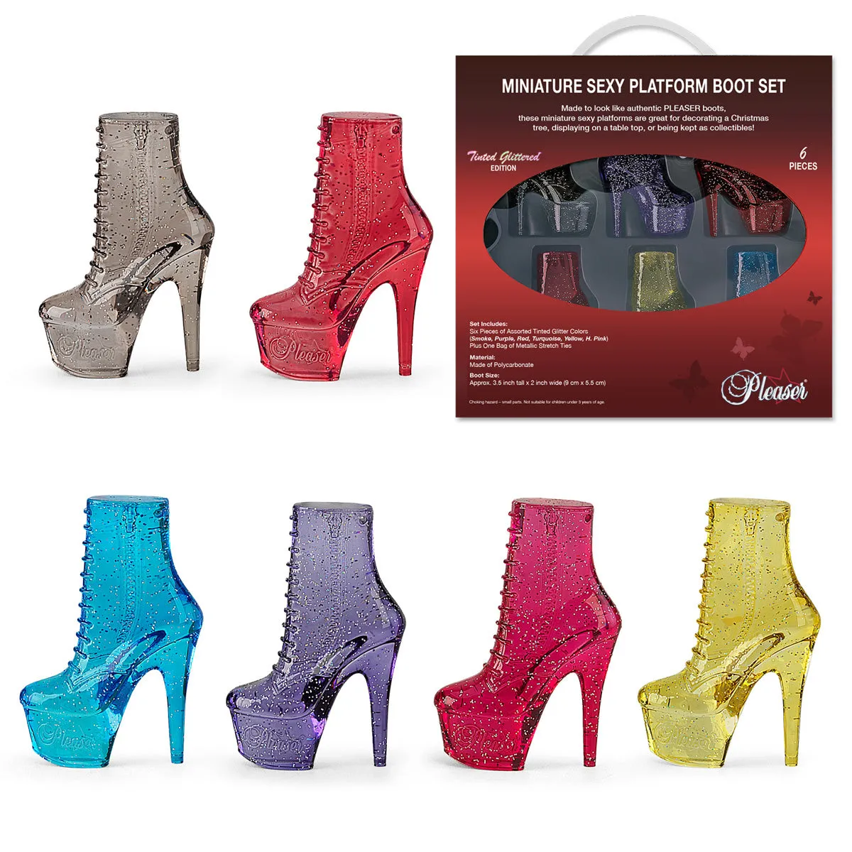 Pleaser Glitter Miniatuur Laarsjes