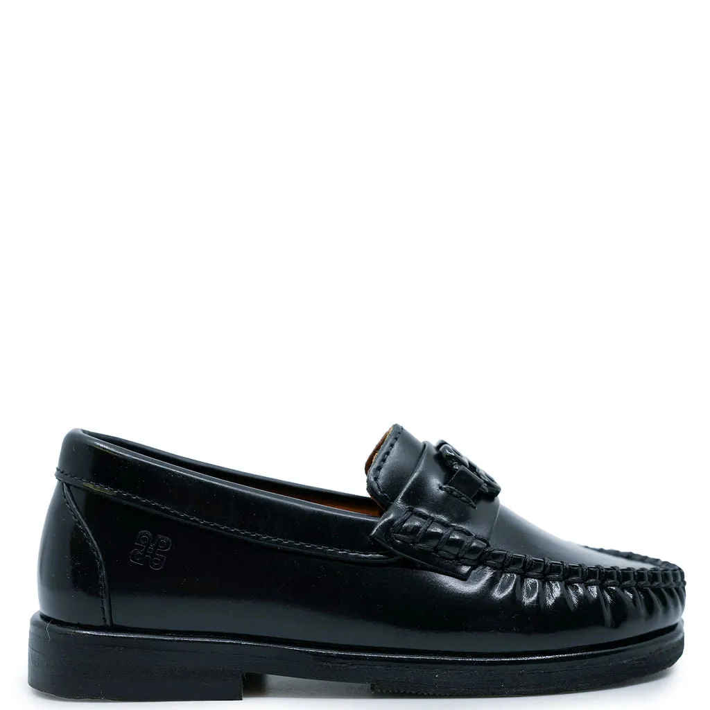 Porte Black Shine Buckle Loafer