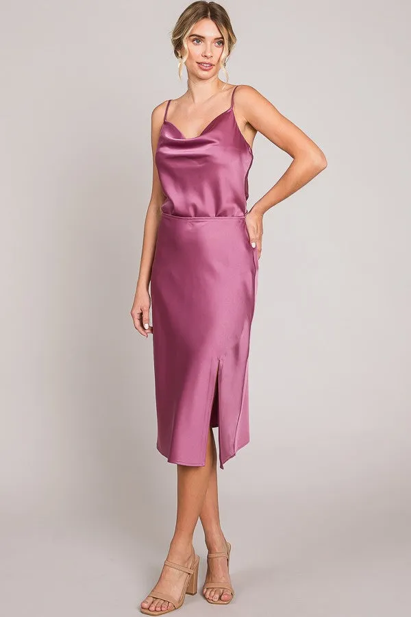 Pretty Berry Satin Midi