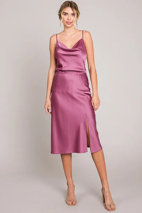 Pretty Berry Satin Midi