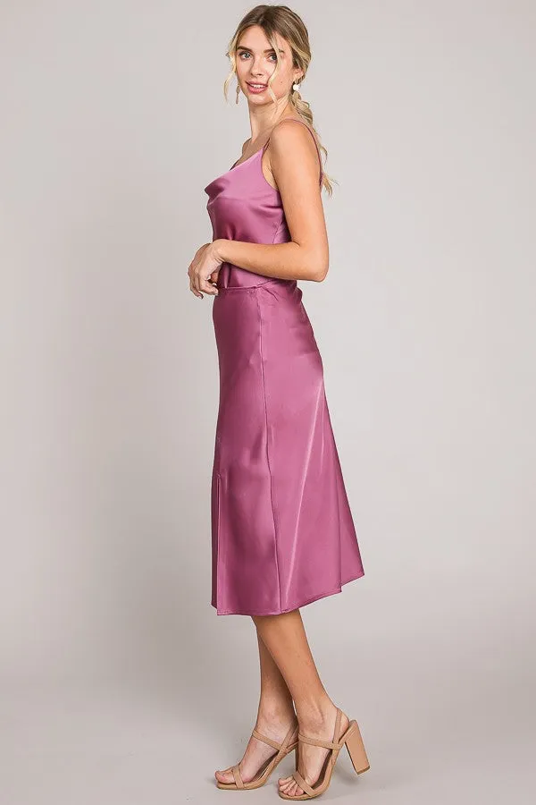 Pretty Berry Satin Midi